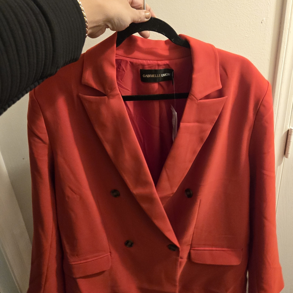 Gabrielle Union Women's Scarlet Double-Breasted Blazer